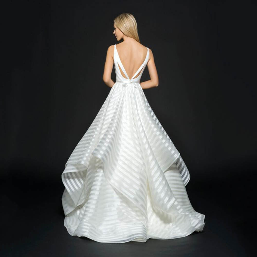 2025 new backless lace mid-waist small trailing beautiful light luxury white small fresh simple wedding dress