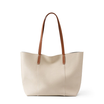 2025 Large capacity first-layer cowhide large bag commuter shoulder bag tote bag 2023 new versatile large bag
