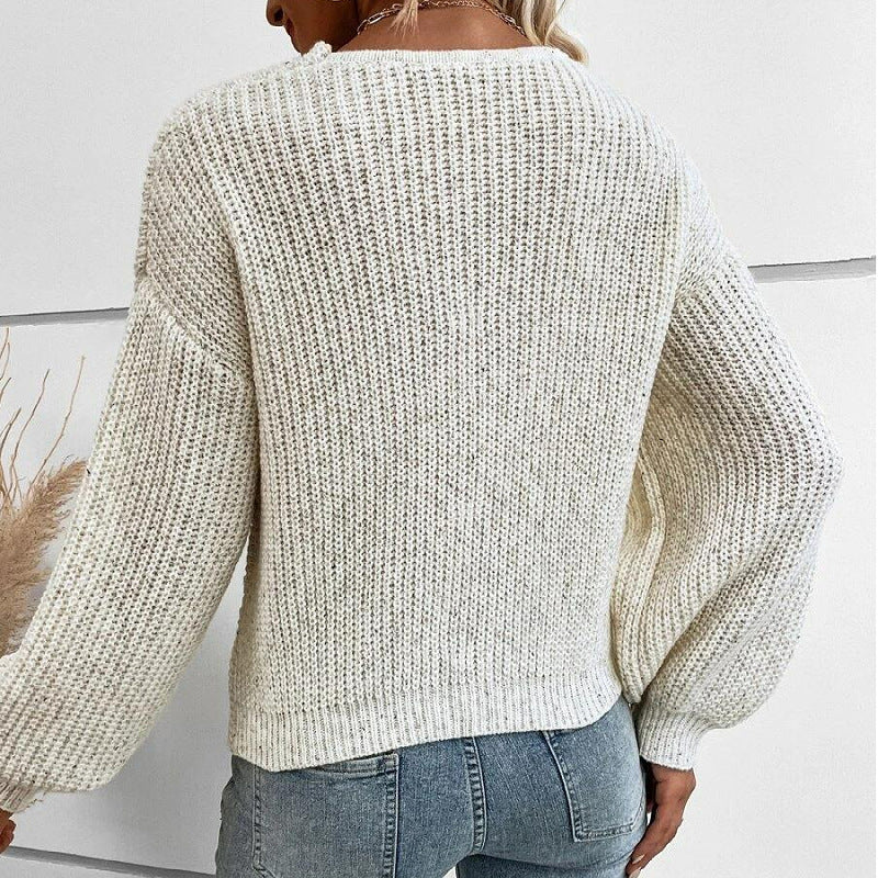 New autumn and winter fashion new sweater women's clothing  temperament cross v-neck loose pullover sweater women