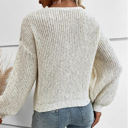 New autumn and winter fashion new sweater women's clothing  temperament cross v-neck loose pullover sweater women