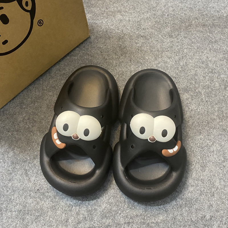 Platform Slippers Women's Eva New Style Slip-on Fashion Hole Shoes Ins Fashionable Outerwear Girl's Heart Soft Back Thick Back