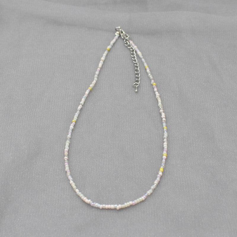 South Korea Vintage Color Beaded Bead Necklace Girly Style Bohemian Necklace Clavicle Chain Wholesale