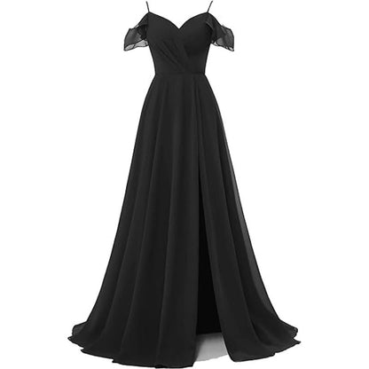 LOVECCR Foreign Trade Evening Dress  New Spaghetti Strap Bridesmaid Dress Long Slit Formal Evening Dress Party Dress