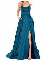 2025 color 2025 bridesmaid clothes, long dress, thin off-the-shoulder girlfriend,  fashion bridesmaid evening dress