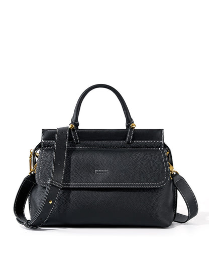 2025 Strictly selected large-capacity women's bags, first-layer cowhide bags, popular new shoulder messenger bags, genuine leather mailman briefcases
