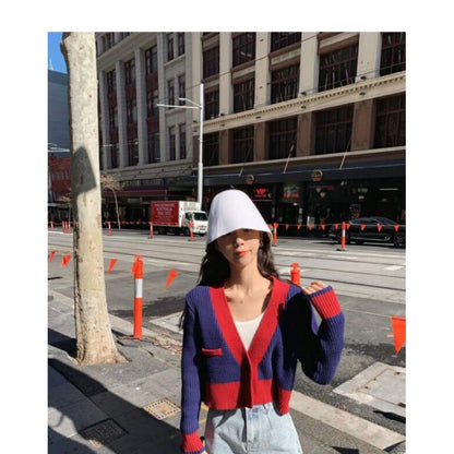 Sweater age-reducing jacket lazy style autumn wear short small color matching top versatile Internet celebrity super fire knitted cardigan