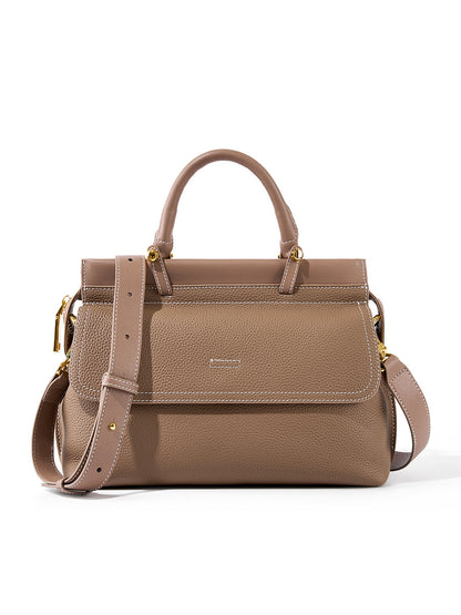 2025 Strictly selected large-capacity women's bags, first-layer cowhide bags, popular new shoulder messenger bags, genuine leather mailman briefcases