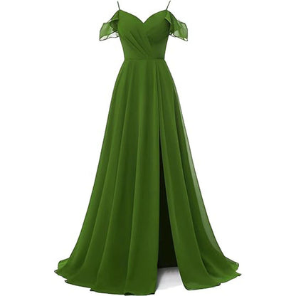 LOVECCR Foreign Trade Evening Dress  New Spaghetti Strap Bridesmaid Dress Long Slit Formal Evening Dress Party Dress