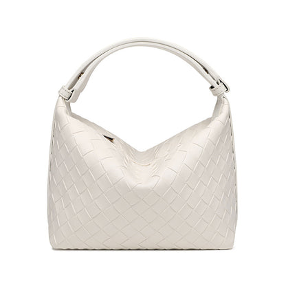 2025 Bag Autumn Women's popular Premium Soft Weaving Handbag Niche Leisure Travel Practical Textured Pillow Bag