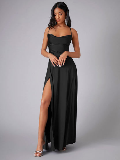 2025 new  Popular trade women's clothing sexy and thin slim backless  suspender waist dress long dress