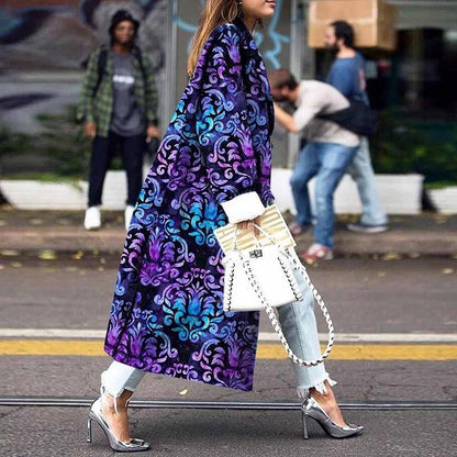 2025 autumn and winter new  New women's clothing fashion loose and ankle printing woolen jacket coat printing