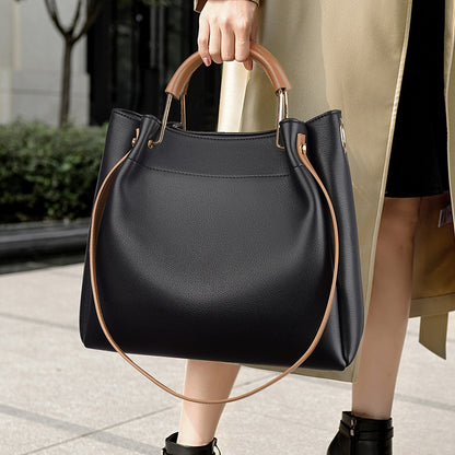 2025 bucket bag, simple and fashionable large-capacity bag, women's versatile temperament, high-end handbag, daily commuter bag