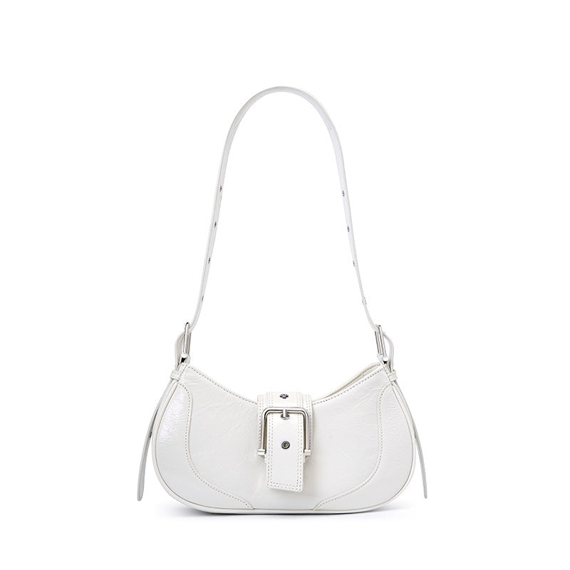 Strictly selected first-layer cowhide bag niche texture women's summer popular new retro underarm bag niche shoulder messenger bag