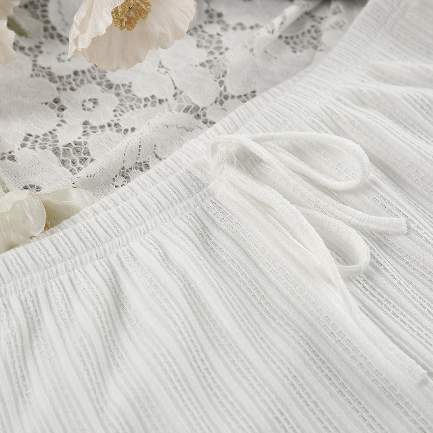 LOVECCR 2025 new knitted cardigan long-sleeved trousers loungewear summer women's casual and comfortable pajamas can be wholesale