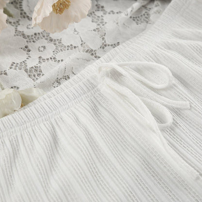 LOVECCR 2025 new knitted cardigan long-sleeved trousers loungewear summer women's casual and comfortable pajamas can be wholesale