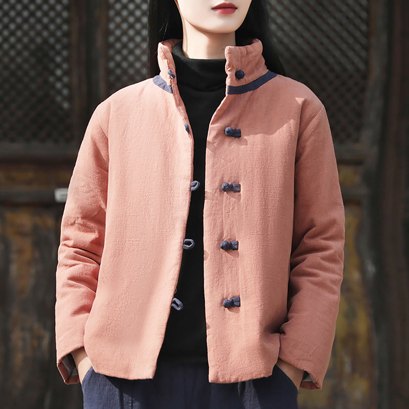 Thickened cotton-padded clothes women's popular winter clothes new literary and retro cotton-padded clothes Korean version retro short small cotton-padded jacket