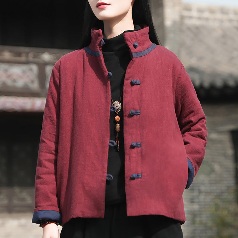 Thickened cotton-padded clothes women's popular winter clothes new literary and retro cotton-padded clothes Korean version retro short small cotton-padded jacket