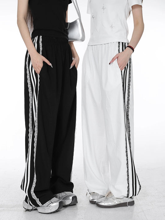 trendy sports style new casual pants summer new versatile tied feet drawstring straight sweatpants women