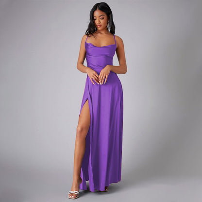 new  Popular trade women's clothing sexy and thin slim backless  suspender waist dress long dress