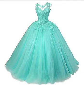 LOVECCR New Evening Dress Blue Elegant Student Art Exam Dress Women's Long Bel Canto Solo Performance Costume Colored Mesh Summer