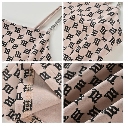 Pure lust sweet babes slim fit plaid print suspender dress women's summer high waist thin dress J3173