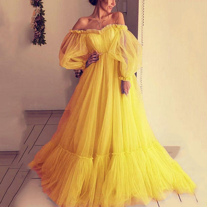 New summer new  women's fashion tube top dress mesh sexy pendulum wedding evening dress
