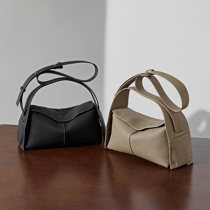LOVECCR 2025 Autumn and winter new first-layer cowhide removable portable diagonal span hanging ear series eave bag single shoulder crossbody genuine leather women's bag