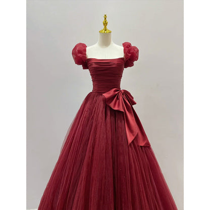 LOVECCR [Peony] Toast Dress Bride on the Run Princess Wine Red High-Grade off-Shoulder Marriage Engagement Niche Dress