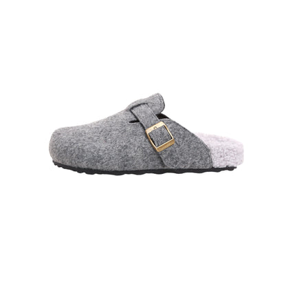 2025 2025 autumn new fashionable non-slip warm velvet inner height increase fluff half drag outer wear thick-soled Birkenstock women's shoes autumn