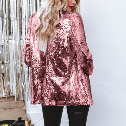 Ebay  casual beaded top sequined long-sleeved commuter lapel temperament fashionable small blazer