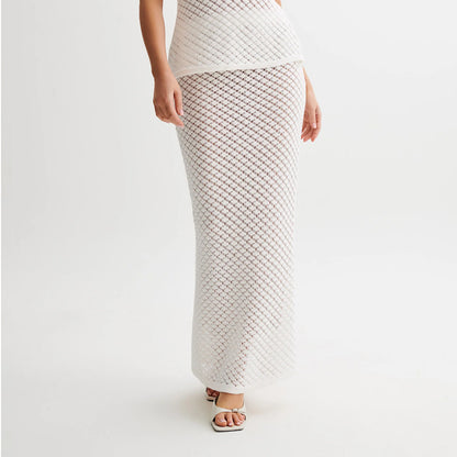 popular  New  new beach skirt women's clothing sexy hollow vacation perspective skirt long skirt women