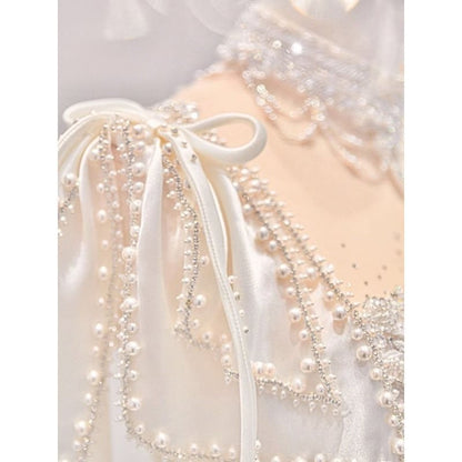 LOVECCR  Wedding Dress Big Tail Small  New Bride on the Run Light Luxury Wedding Dress  One Piece Dropshipping