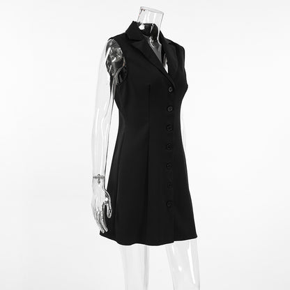2025 Office commuter style single-breasted lapel slim-fitting hip-wrapped dress popular  spring new fashion New women