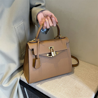 2025 Kelly bag women's high-end sense large-capacity fashion handbag simple commuter messenger bag can be one shoulder messenger women's bag