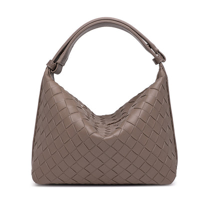2025 Bag Autumn Women's popular Premium Soft Weaving Handbag Niche Leisure Travel Practical Textured Pillow Bag