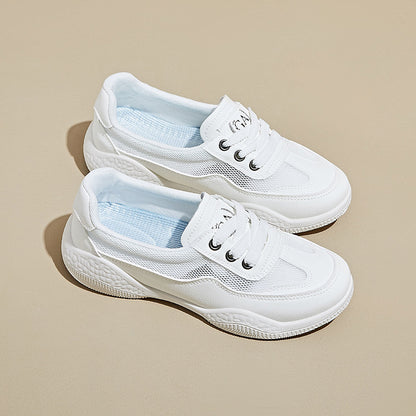 summer little white shoes new Korean version ins female students height increase mesh breathable board shoes casual street shot HY128