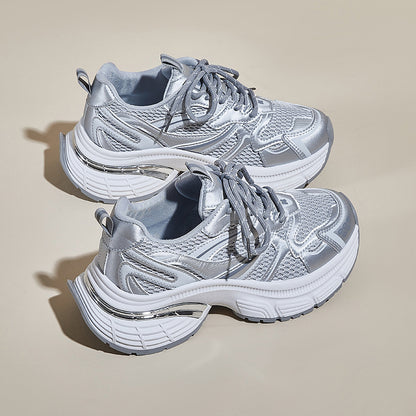 ins Korean version of the new dad shoes girl  summer student sports running casual mesh height increase breathable D101