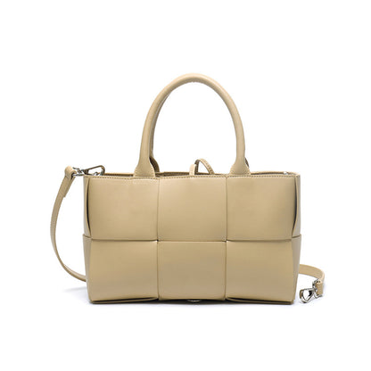 loveccr Autumn and Winter New Song Hye Gyo Wearing Authentic Leather Weave Arco Tote Bag Shopping Bag Shoulder Portable Mother and Child Bag