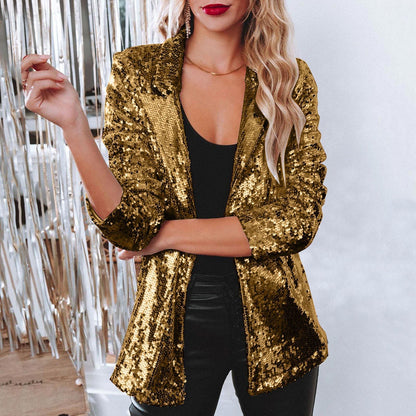 Ebay  casual beaded top sequined long-sleeved commuter lapel temperament fashionable small blazer