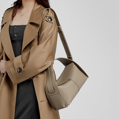 LOVECCR 2025 Autumn and winter new first-layer cowhide removable portable diagonal span hanging ear series eave bag single shoulder crossbody genuine leather women's bag