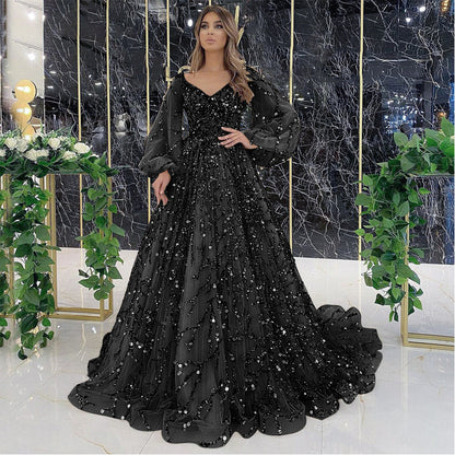 New new gold heavy industry beads luxury evening dress sexy celebrity aura queen long dress SC7109