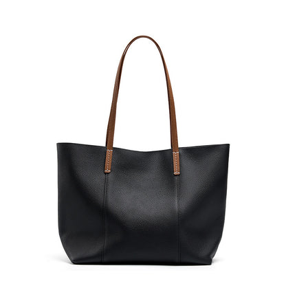 2025 Large capacity first-layer cowhide large bag commuter shoulder bag tote bag 2023 new versatile large bag