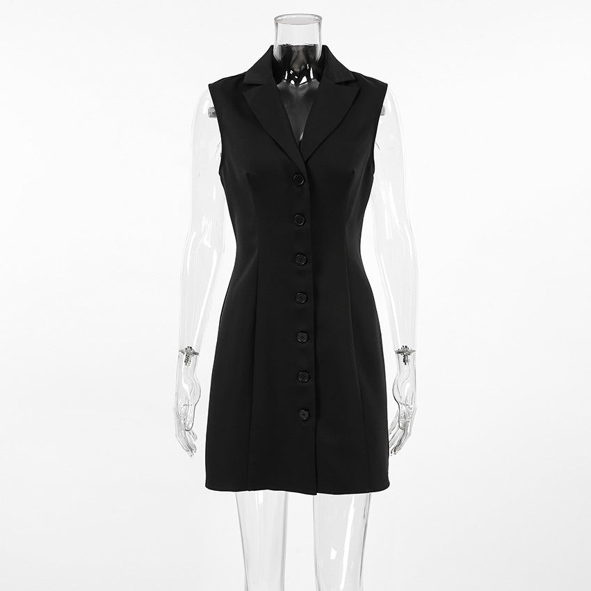 2025 Office commuter style single-breasted lapel slim-fitting hip-wrapped dress popular  spring new fashion New women