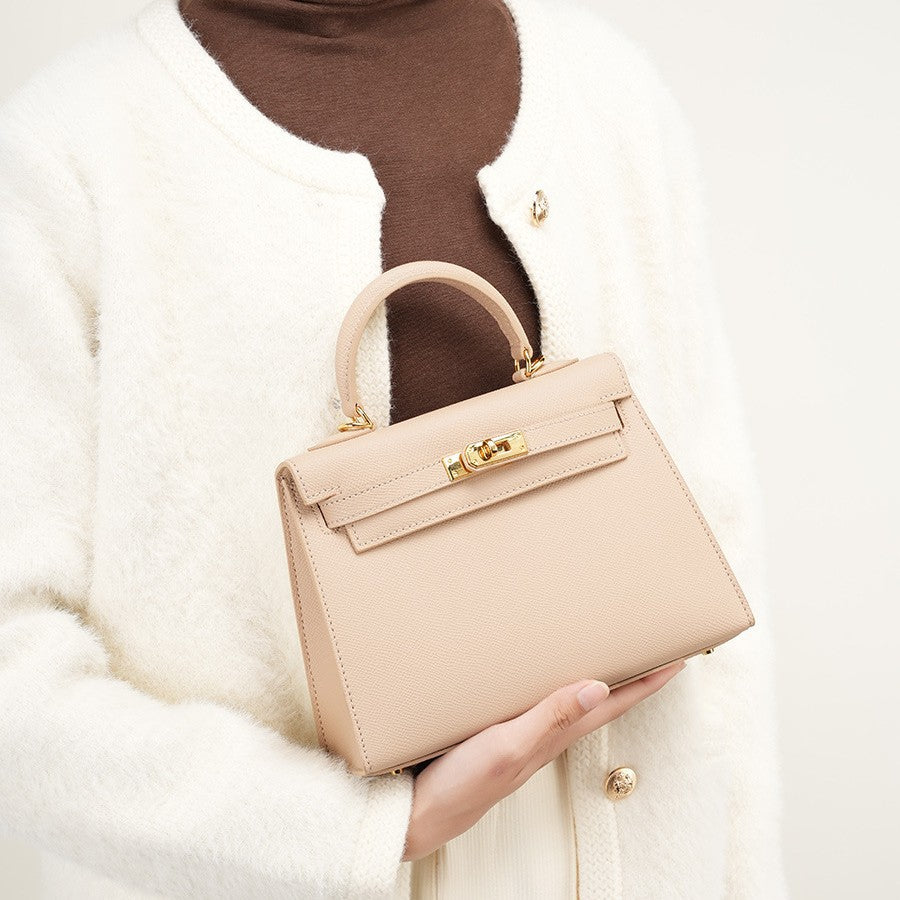 2025 Genuine leather Kelly women's bag  new versatile fashion cowhide shoulder messenger bag mini small bag