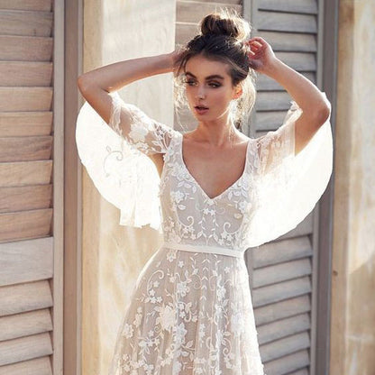 autumn  Popular trade new dress ebay  sexy lace V-neck backless dress women