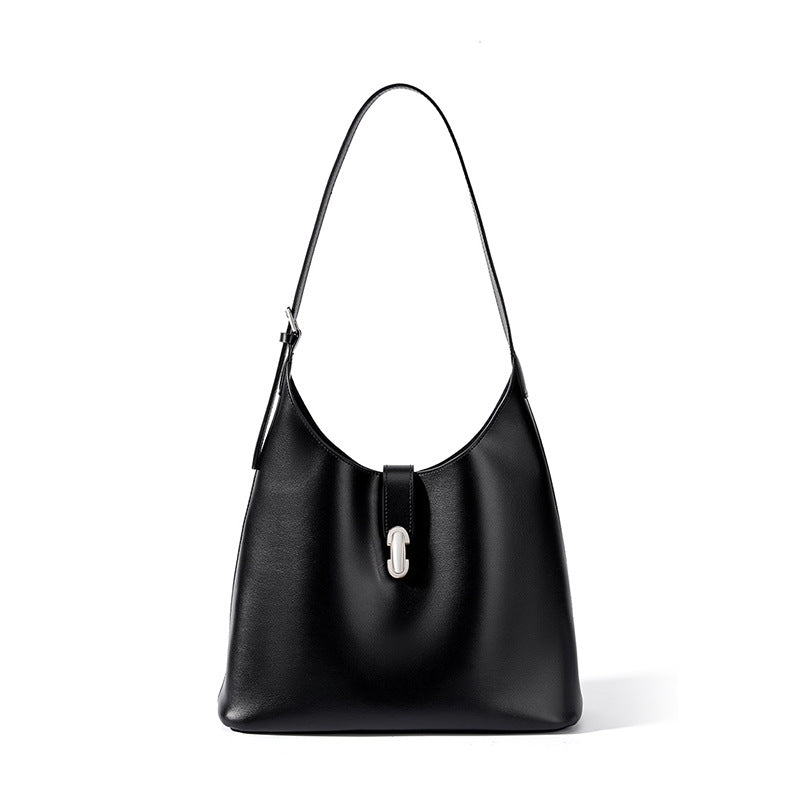 Autumn and summer popular new niche portable tote bag for women's summer cowhide large capacity single shoulder underarm messenger bag for women