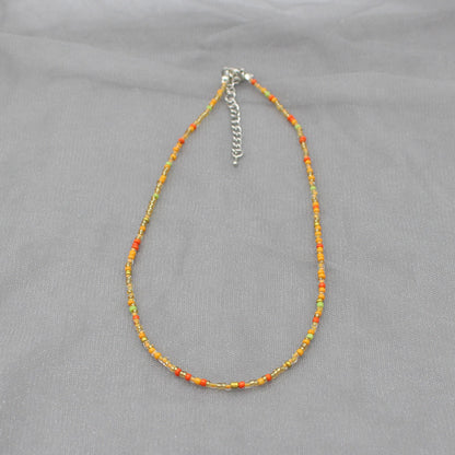 South Korea Vintage Color Beaded Bead Necklace Girly Style Bohemian Necklace Clavicle Chain Wholesale