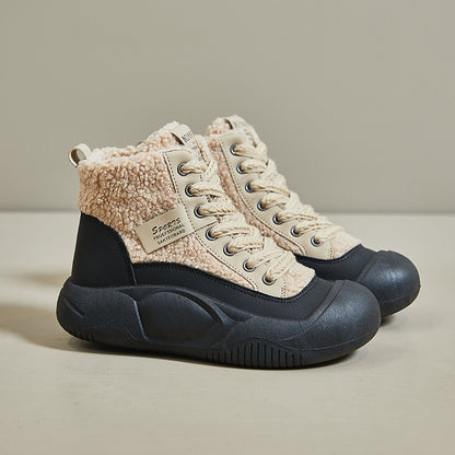 popular winter velvet little white shoes new Korean version ins female students thick-soled heightening sports board shoes casual XFL28