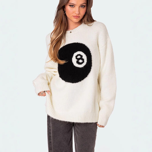 Popular, , New  Express, autumn and winter new women's clothing loose round neck pullover jacquard knitted sweater women