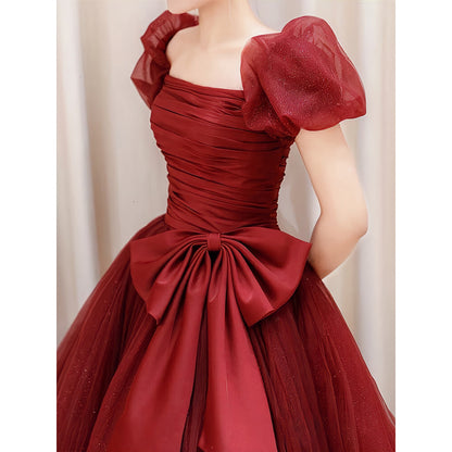 LOVECCR [Peony] Toast Dress Bride on the Run Princess Wine Red High-Grade off-Shoulder Marriage Engagement Niche Dress